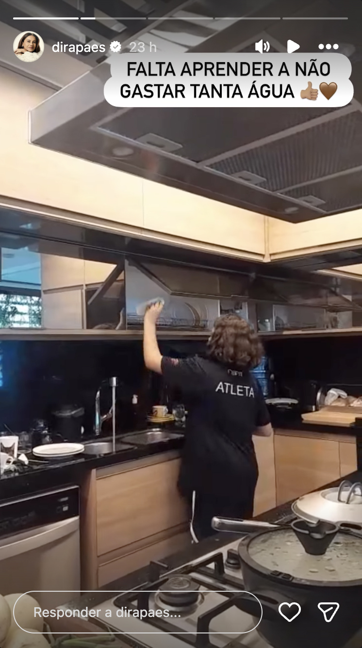 Dira Paes mostra o filho na cozinha - Foto: Reprodução / Instagram