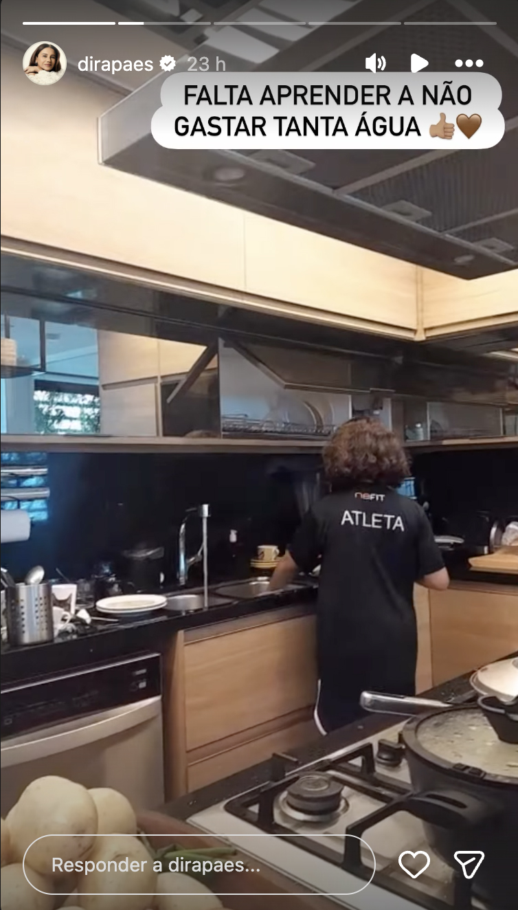 Dira Paes mostra o filho na cozinha - Foto: Reprodução / Instagram