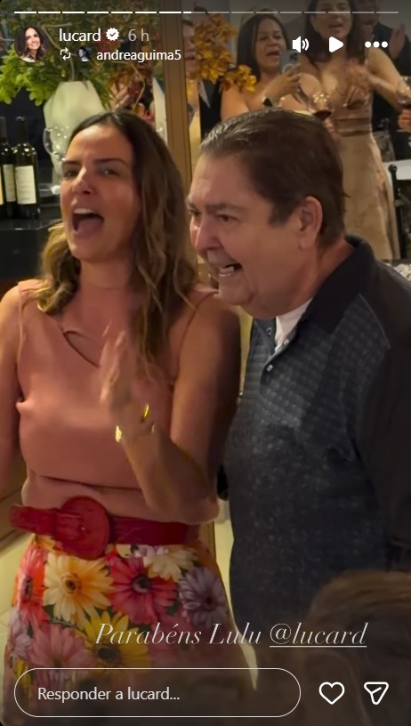 Faustão ao lado da esposa, Luciana Cardoso - Foto: Reprodução / Instagram @lucard 