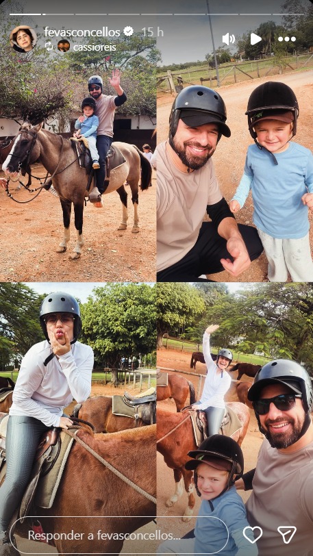 Fernanda Vasconcellos e Cássio Reis com o filho, Romeo - Foto: Reprodução / Instagram @fevasconcellos