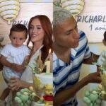 Filho de Richarlison rouba a cena em nova festa de aniversário; veja o bolo