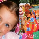 Aos 6 anos, filha de Ana Paula Siebert e Roberto Justus encanta com look caipira em festa junina da família