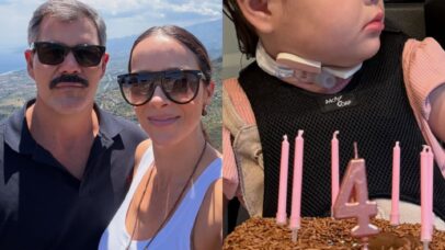Filha de Juliano Cazarr&eacute; celebra 4 anos com bolinho simples e especial: 'Ensinamento di&aacute;rio'