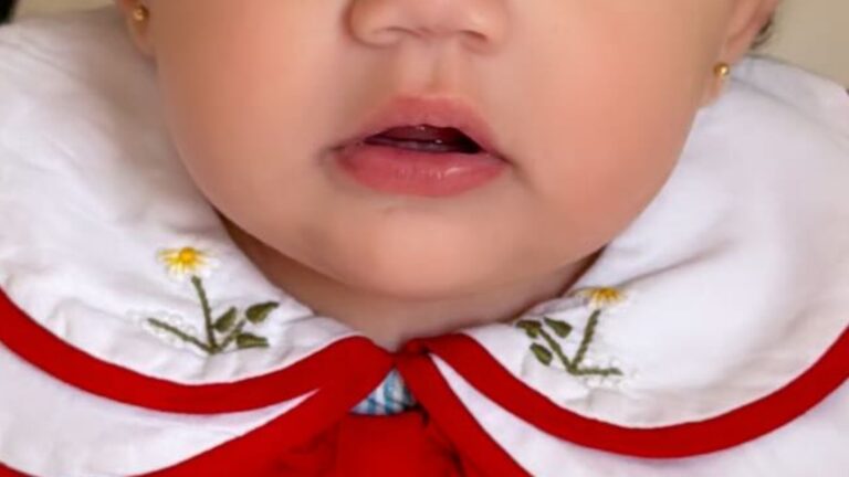 Aos 4 meses, filha de famosa rouba a cena com look estiloso