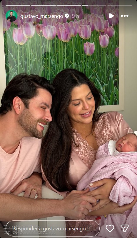 Laís Caldas e Gustavo Marsengo com a filha, Alice - Foto: Reprodução / Instagram @gustavo_marsengo
