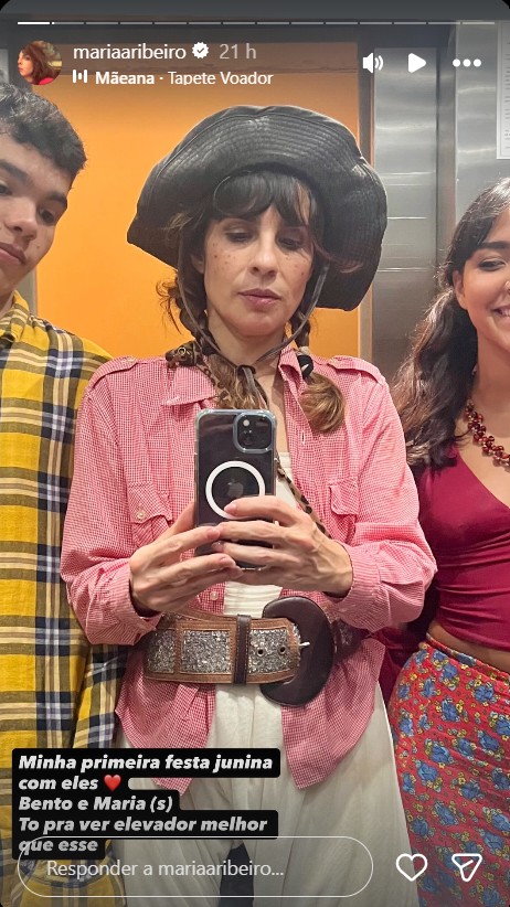 Maria Ribeiro com o filho caçula, Bento - Foto: Reprodução / Instagram @mariaaribeiro