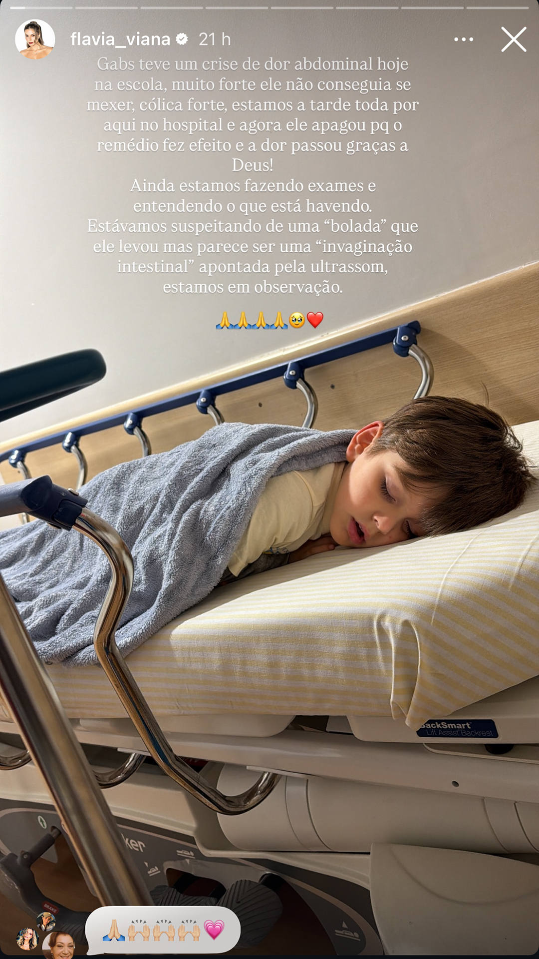 Filho de Flávia Viana foi levado ao hospital - Foto: Reprodução / Instagram