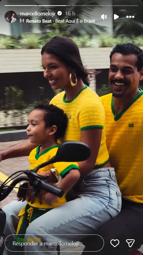 Marcello Melo Jr e Mell Muzzillo com os filhos do ator - Foto: Reprodução / Instagram @marcellomelojr