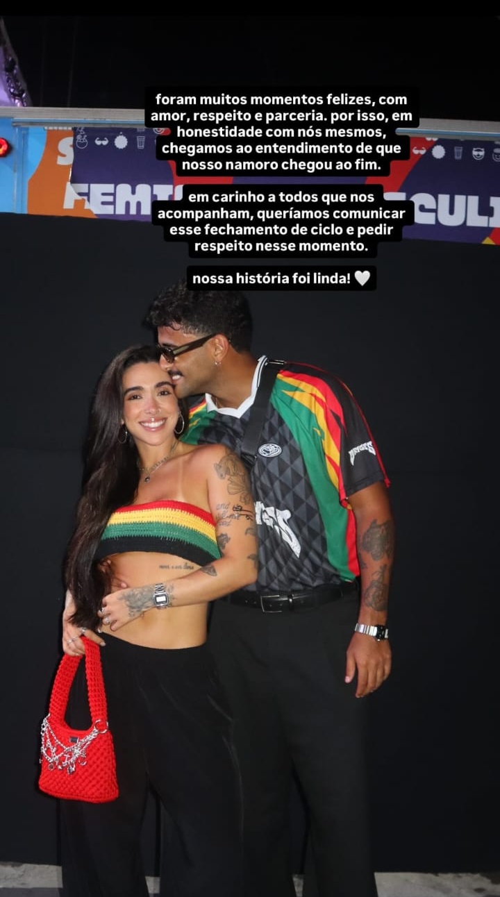 Lucas Pizane e Giovanna Lima anunciam o fim do relacionamento