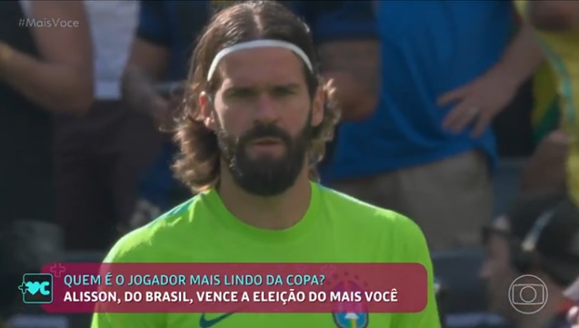 Alisson vence a eleição do mais gato da Copa do Mundo - Foto: Globo