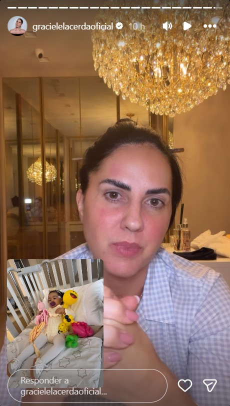 Graciele Lacerda exibe mancha no rosto da filha - Foto: Reprodução / Instagram @gracielelacerdaoficial 