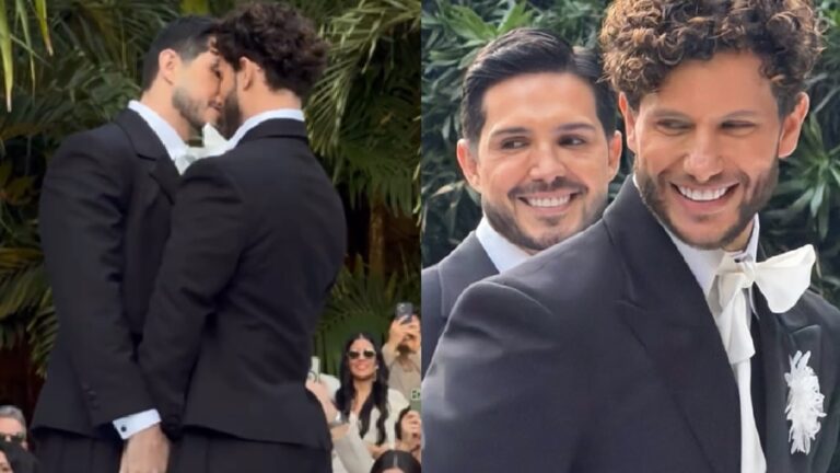 Galã de novelas da Globo e bailarino se casam com festa grandiosa; veja o bolo, looks e os votos