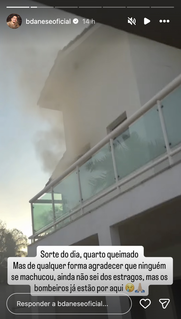 Incêndio atinge o quarto do filho de Régis Danese - Foto: Reprodução / Instagram