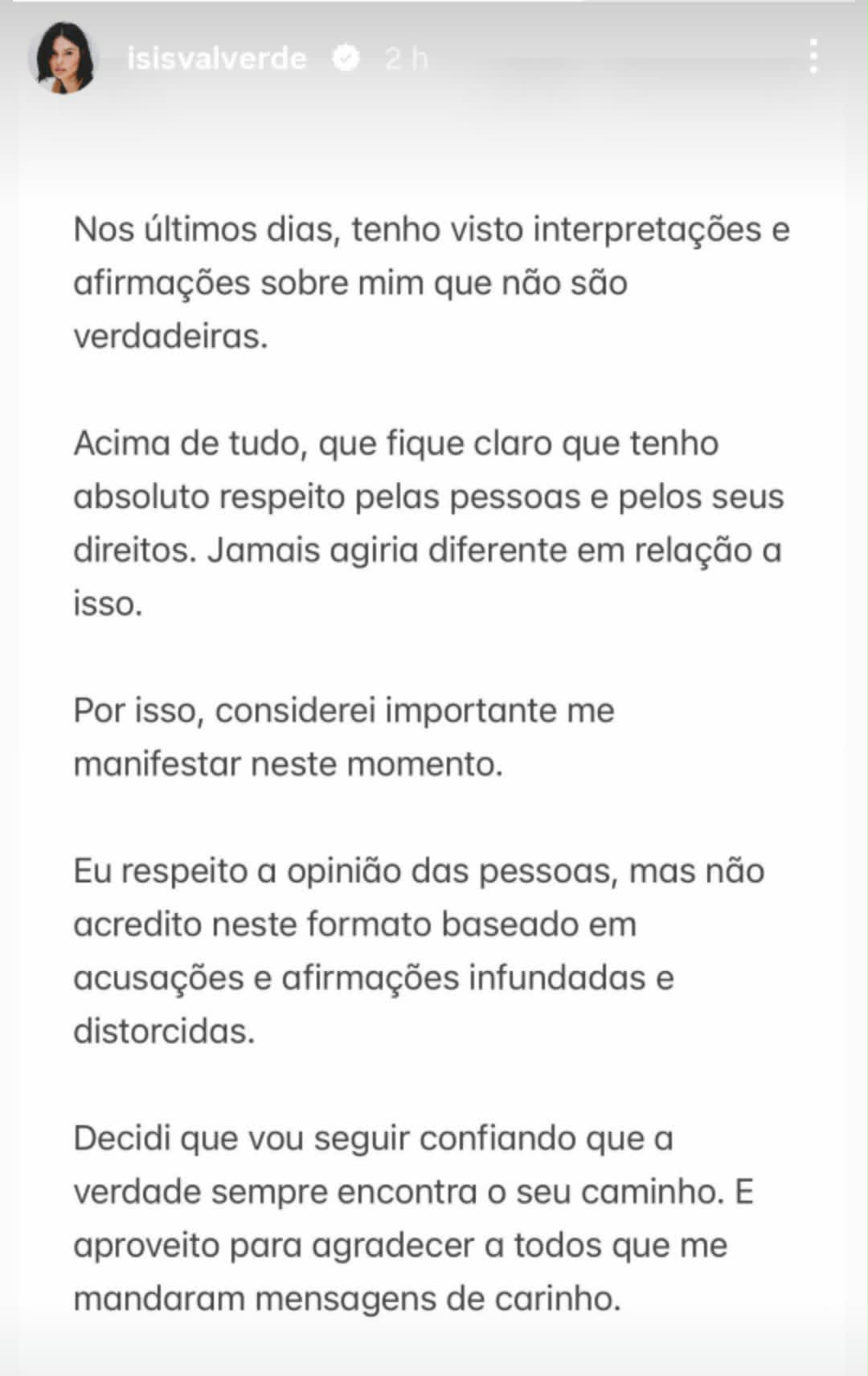 Isis Valverde faz desabafo