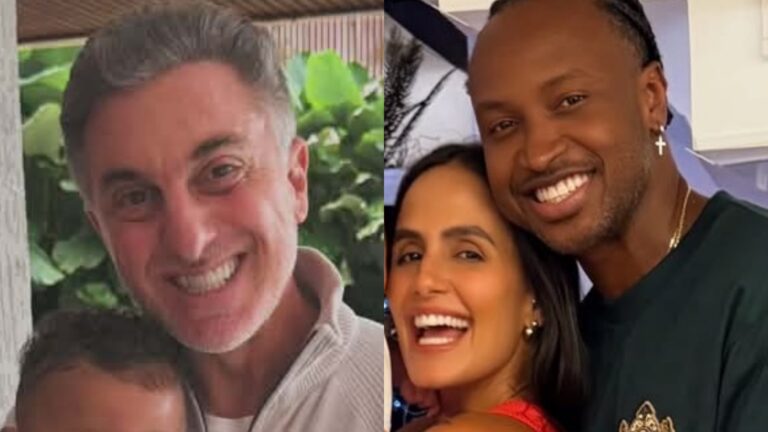 Luciano Huck chama atenção ao surgir com filho de Thiaguinho e Carol Peixinho