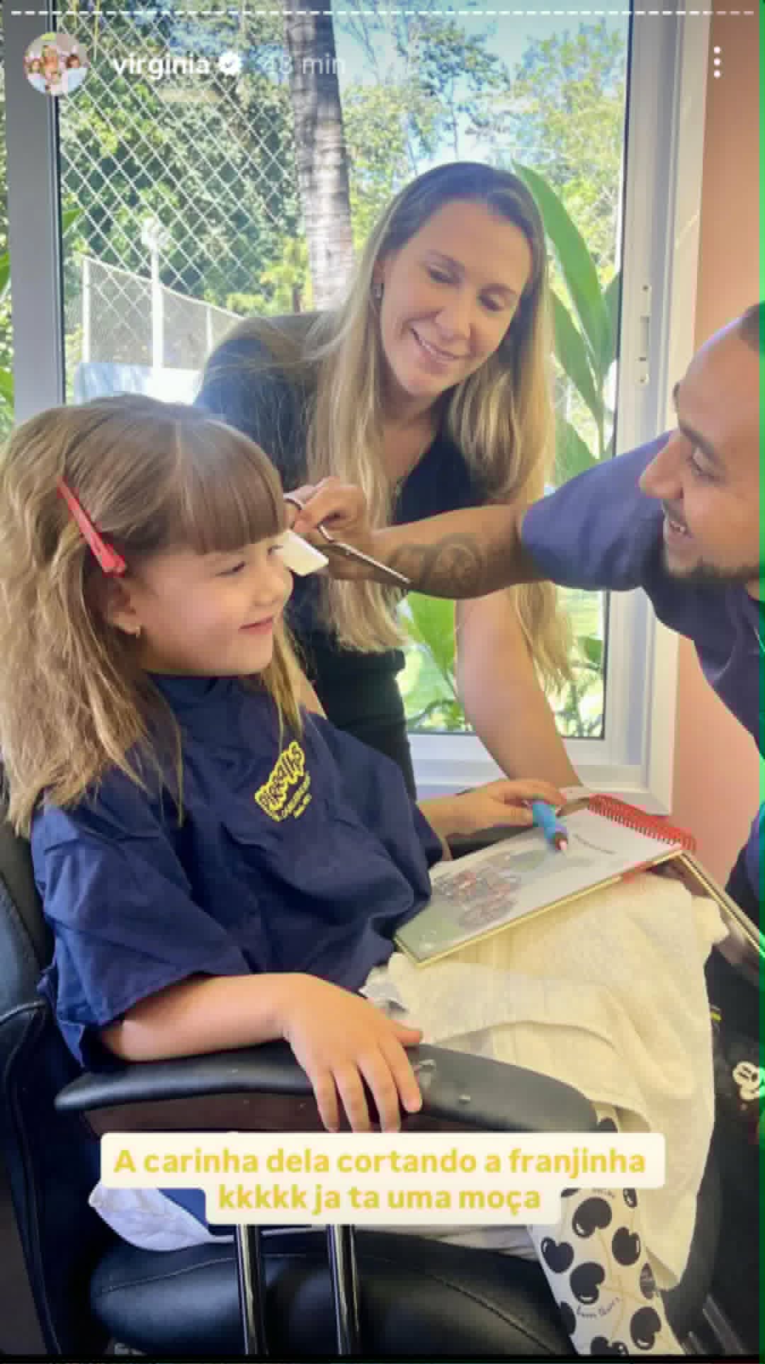 Filhas de Virginia e Zé Felipe, Maria Alice e Maria Flor cortam o cabelo - Foto: Reprodução/Instagran