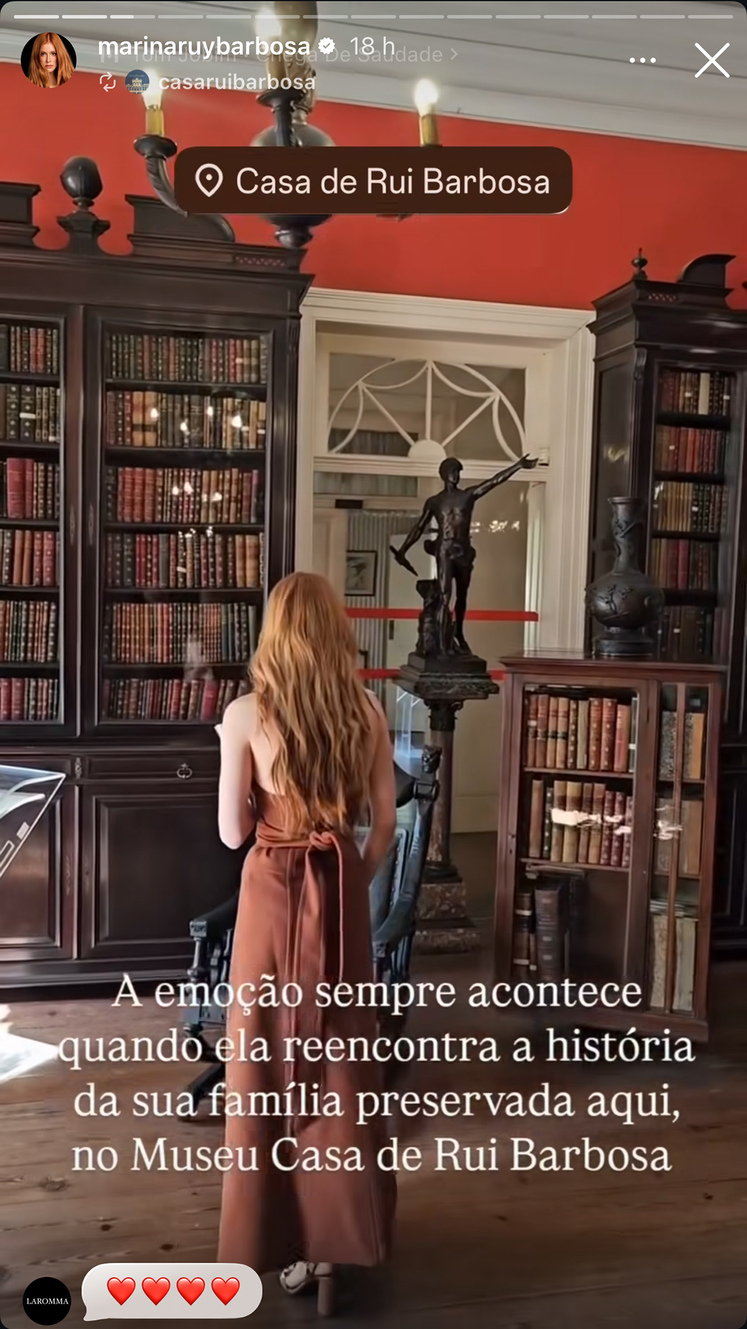 Marina Ruy Barbosa visitou o Museu Casa de Rui Barbosa - Foto: Reprodução / Instagram