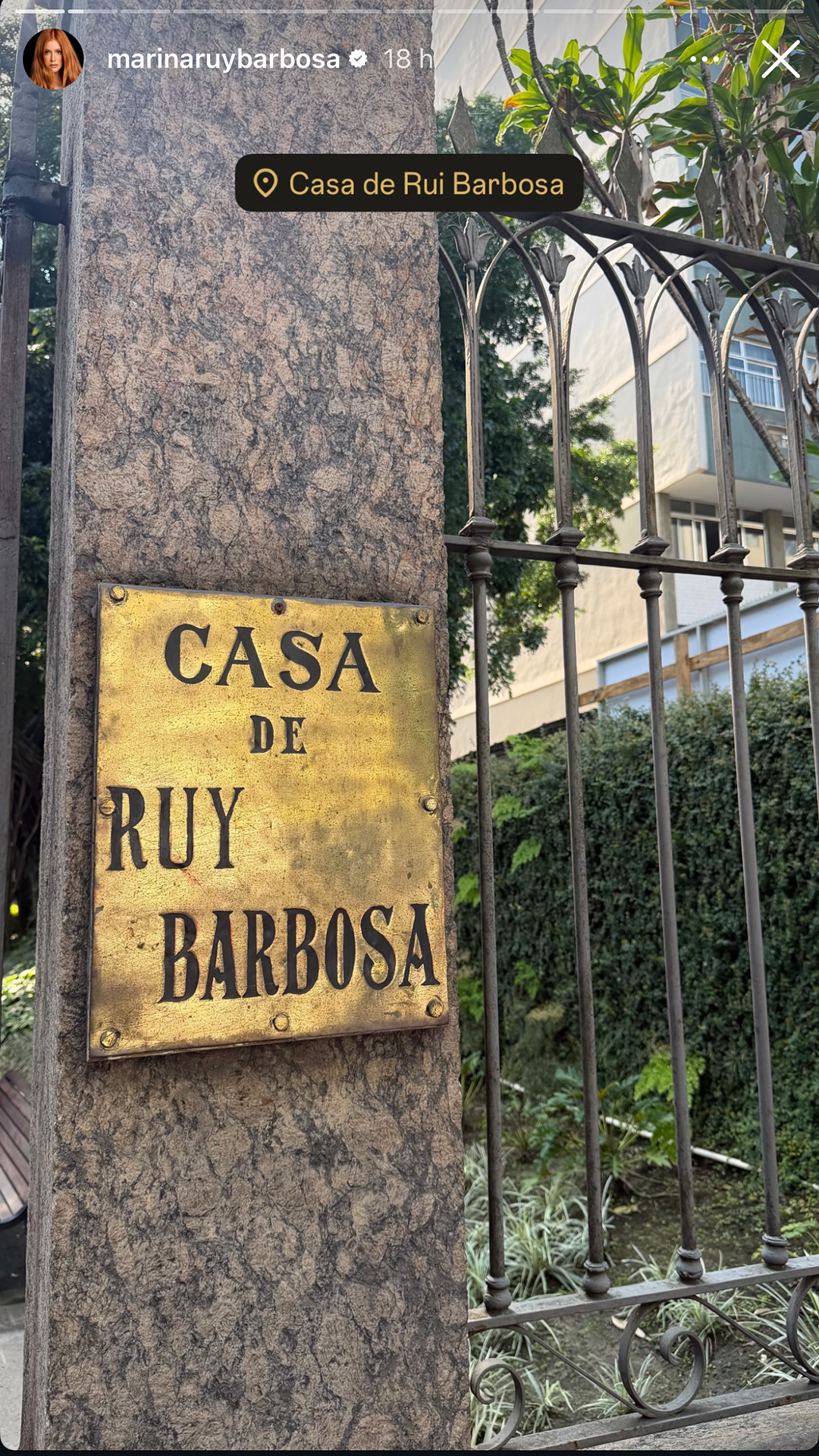 Marina Ruy Barbosa visitou o Museu Casa de Rui Barbosa - Foto: Reprodução / Instagram