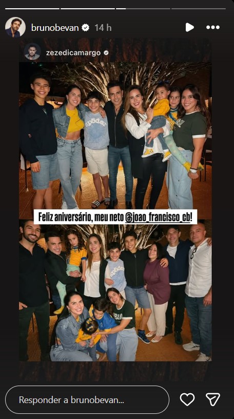Bruno Bevan com a família de Wanessa Camargo - Foto: Reprodução / Instagram @brunobevan