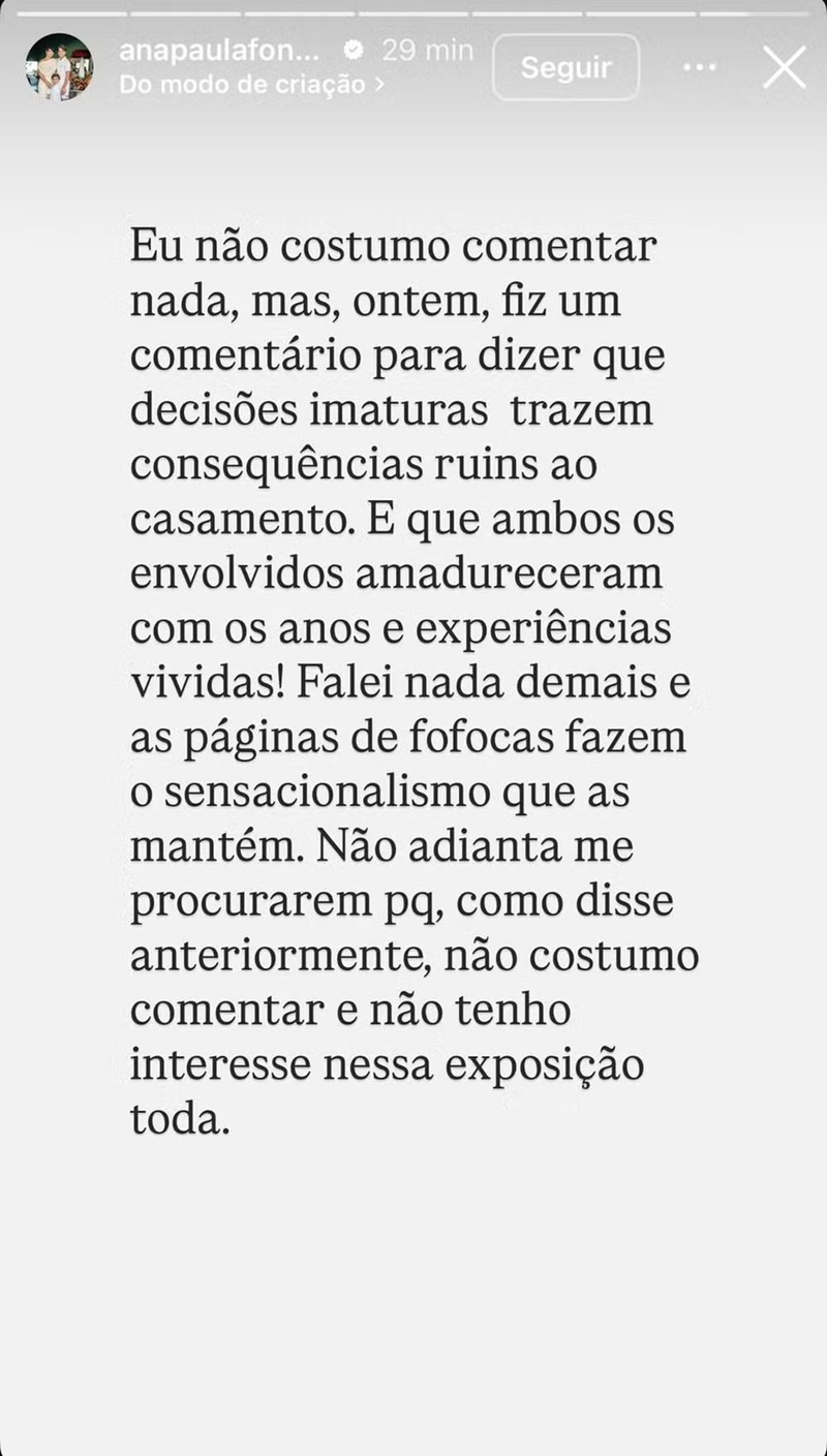 Post de Ana Paula, prima de Virginia Fonseca — Foto: Reprodução/Instagram