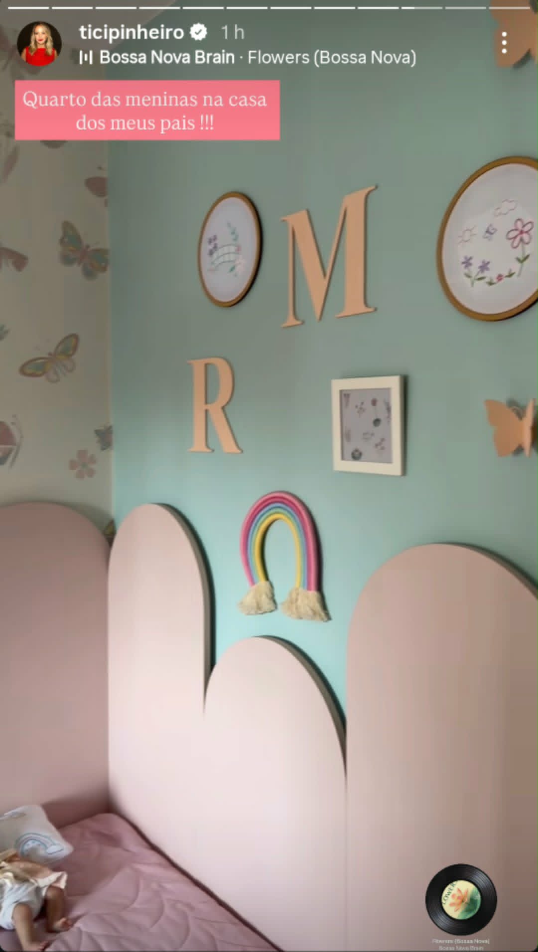 Quarto das filhas de Ticiane Pinheiro no apartamento de Helô Pinheiro - Foto: Reprodução/Instagram