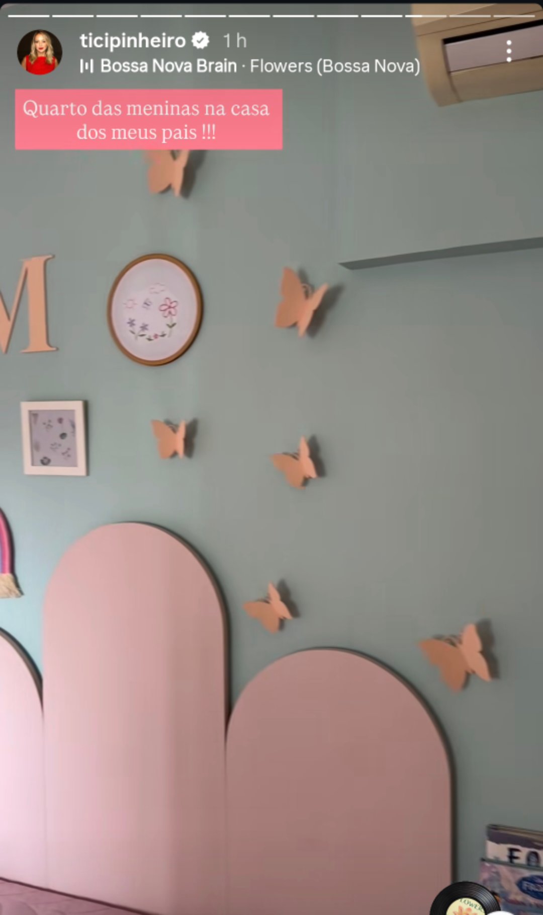 Quarto das filhas de Ticiane Pinheiro no apartamento de Helô Pinheiro - Foto: Reprodução/Instagram