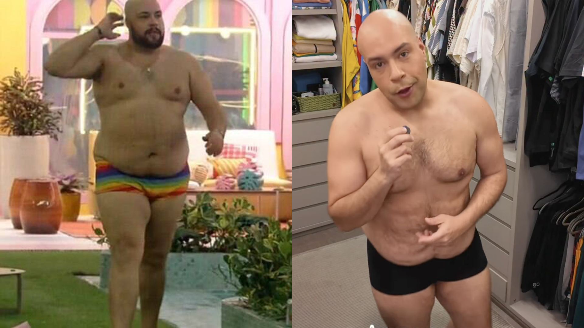 Antes e depois de Tiago Abravanel - Foto: Reprodução / Instagram