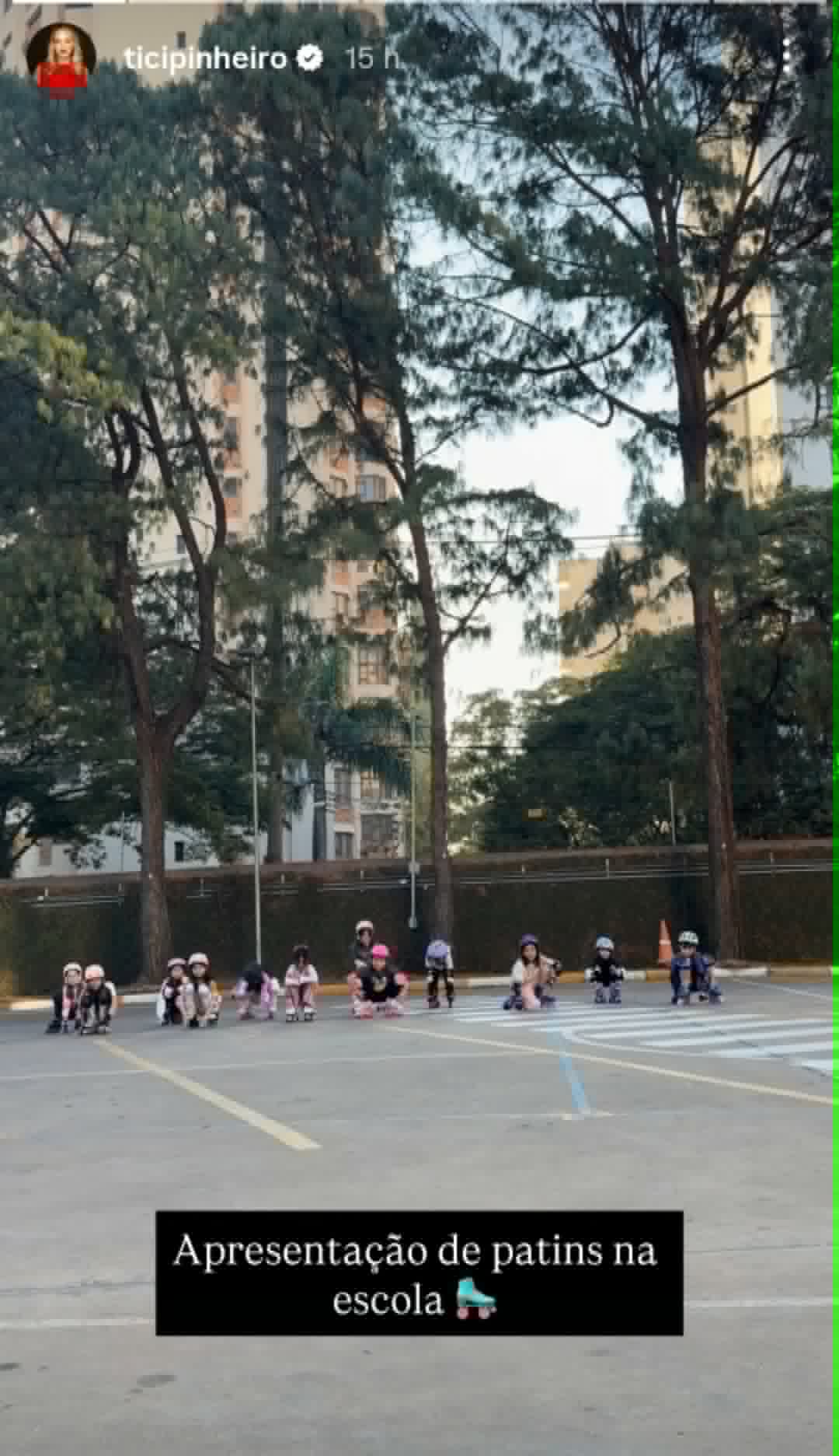Ticiane Pinheiro mostra apresentação de patins da filha - Foto: Reprodução