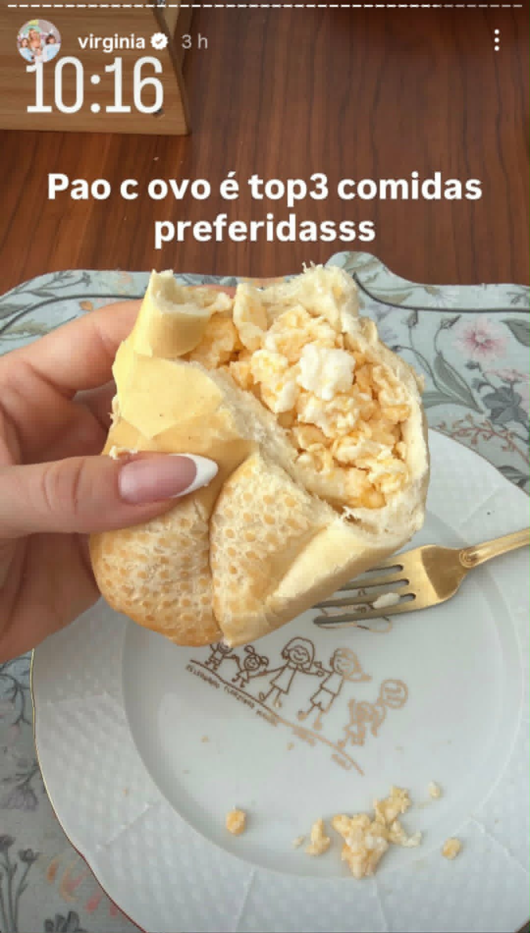 Virginia mostra uma de suas comidas favoritas