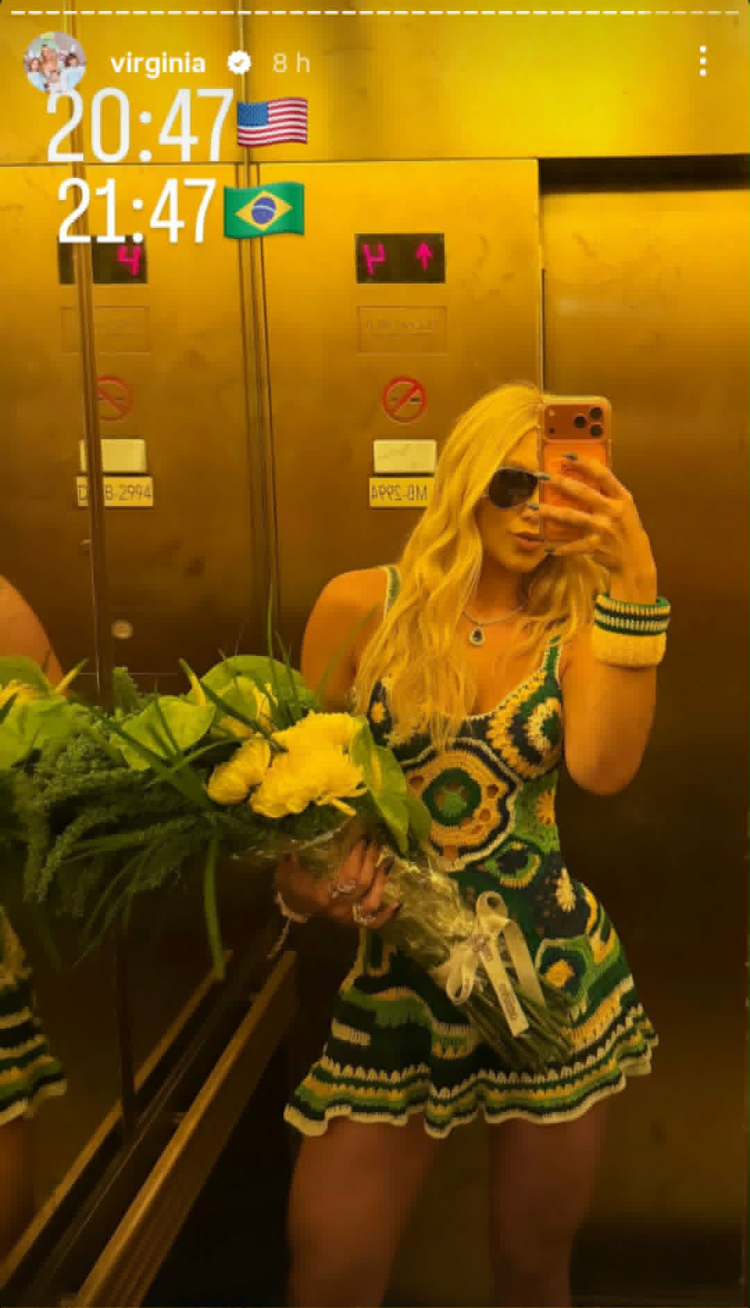 Virginia recebe flores