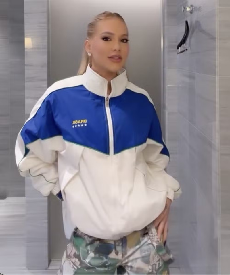 Look de Virginia para 1º dia de gravações de cobertura da Copa no Domingão — Foto: Reprodução/Instagram