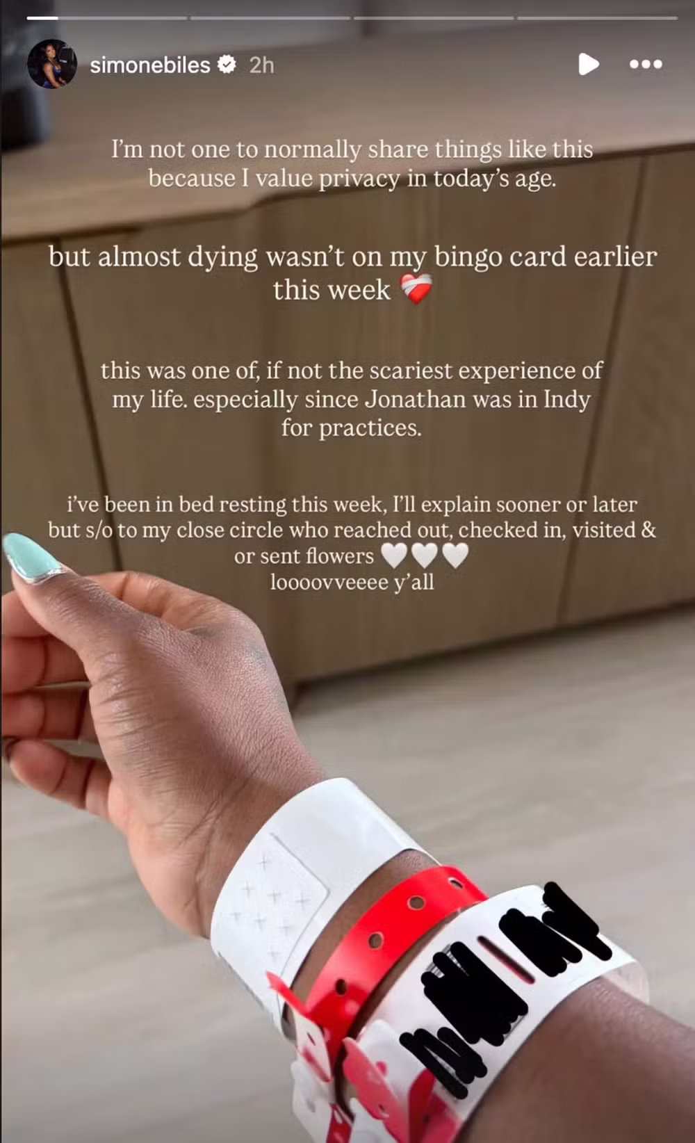 Storie Simone Biles - Foto: Reprodução/Instagram