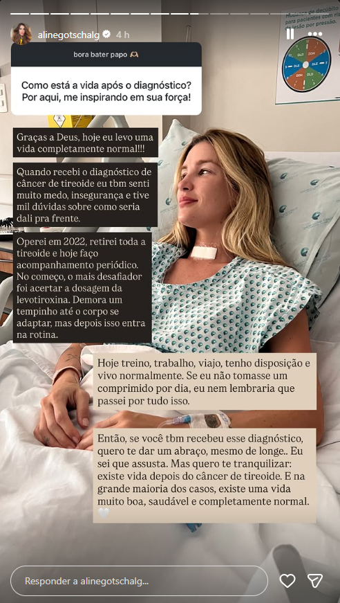 Storie Aline Gotschalg - Foto: Reprodução/Instagram