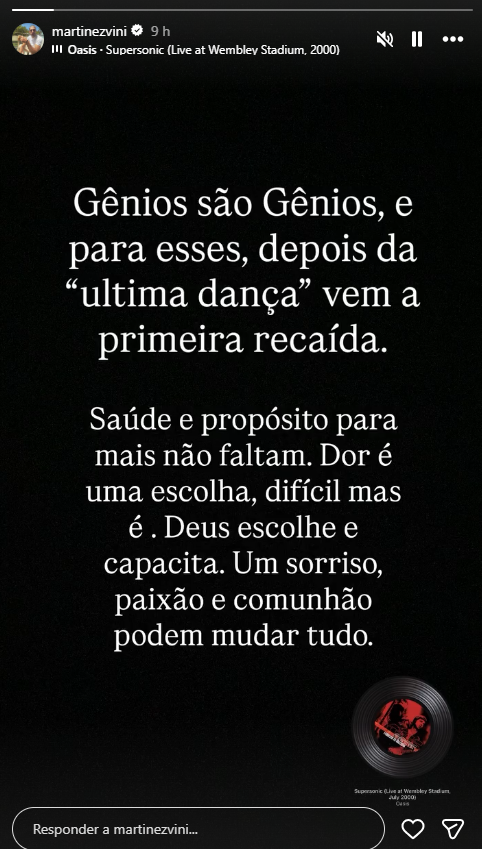 Storie Vinicus Martinez - Foto: Reprodução/Instagram