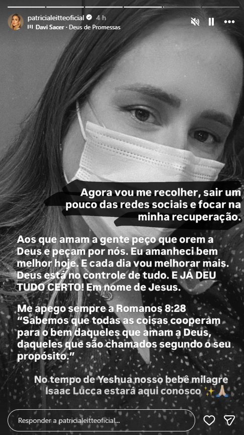 Storie Patricia Leite - Foto: Reprodução/Instagram
