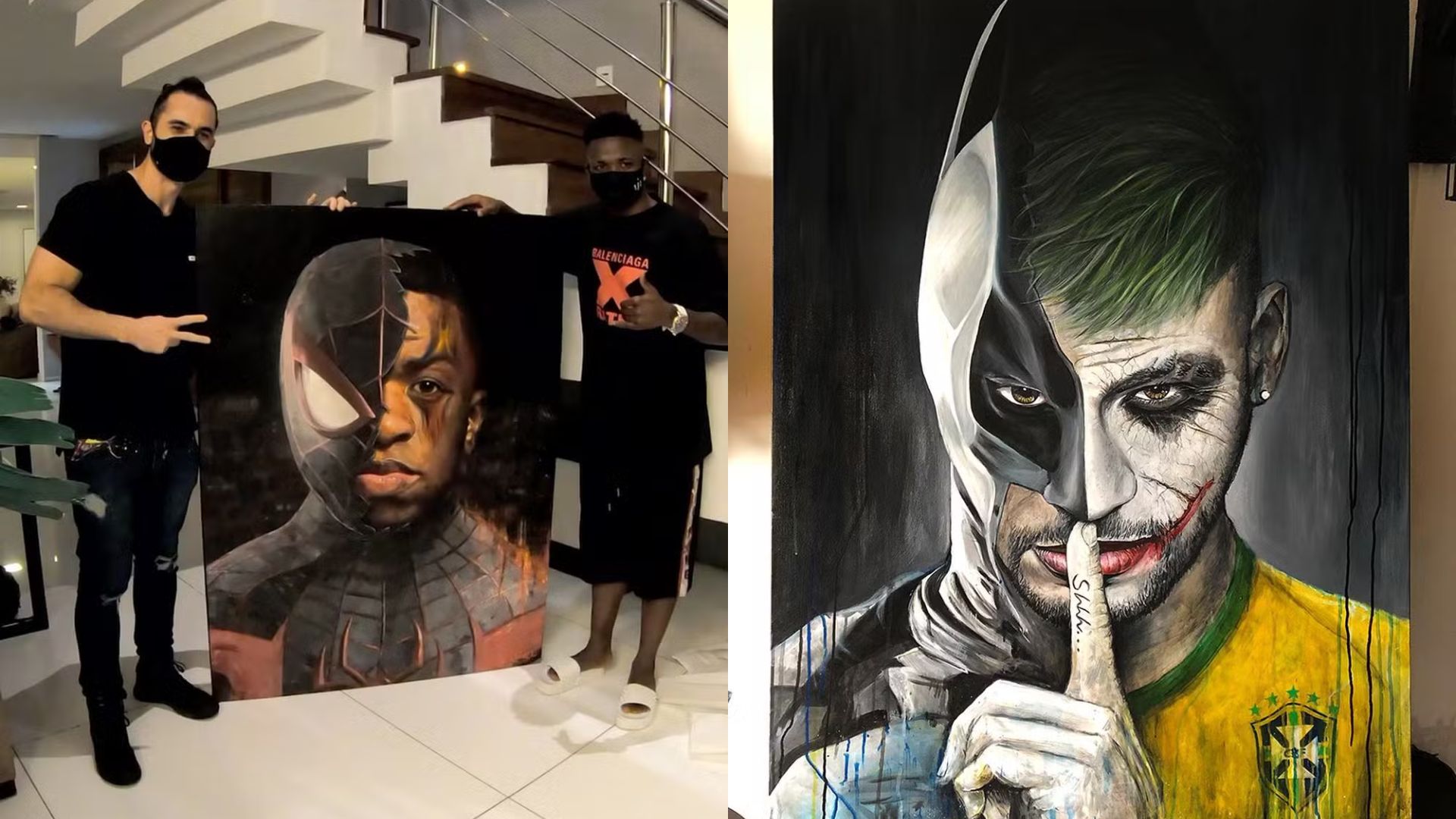 Obras de Vini Jr. e Neymar - Fotos: Reprodução/Instagram