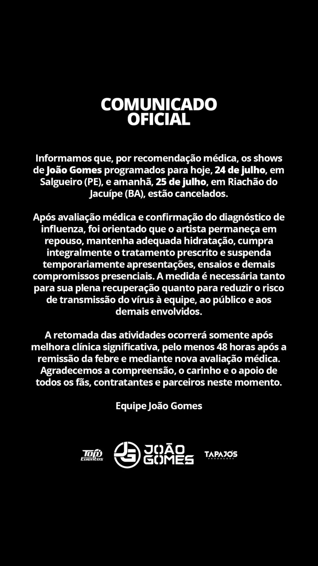 João Gomes é levado ao hospital – Foto: Instagram