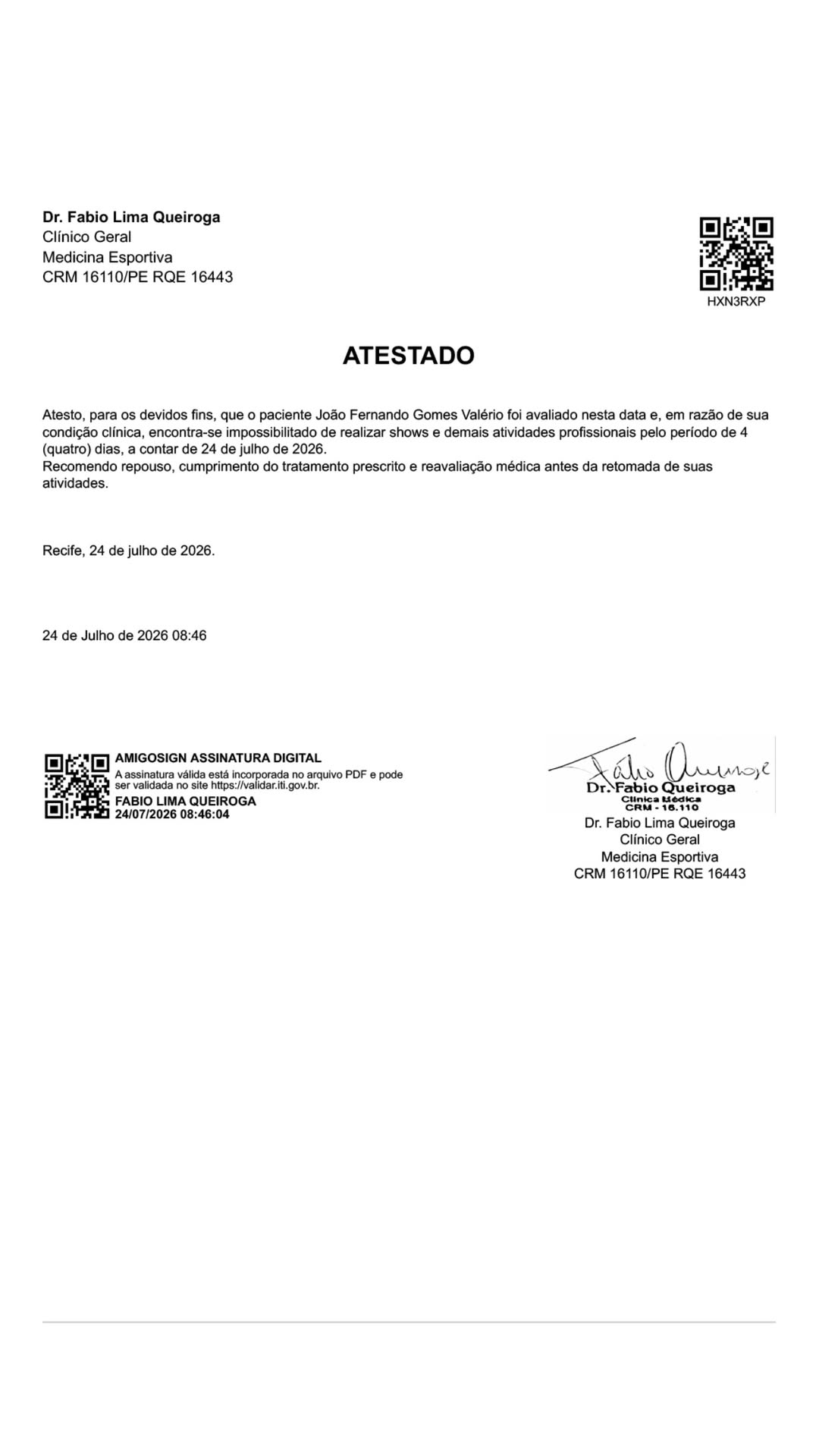 João Gomes é levado ao hospital – Foto: Instagram