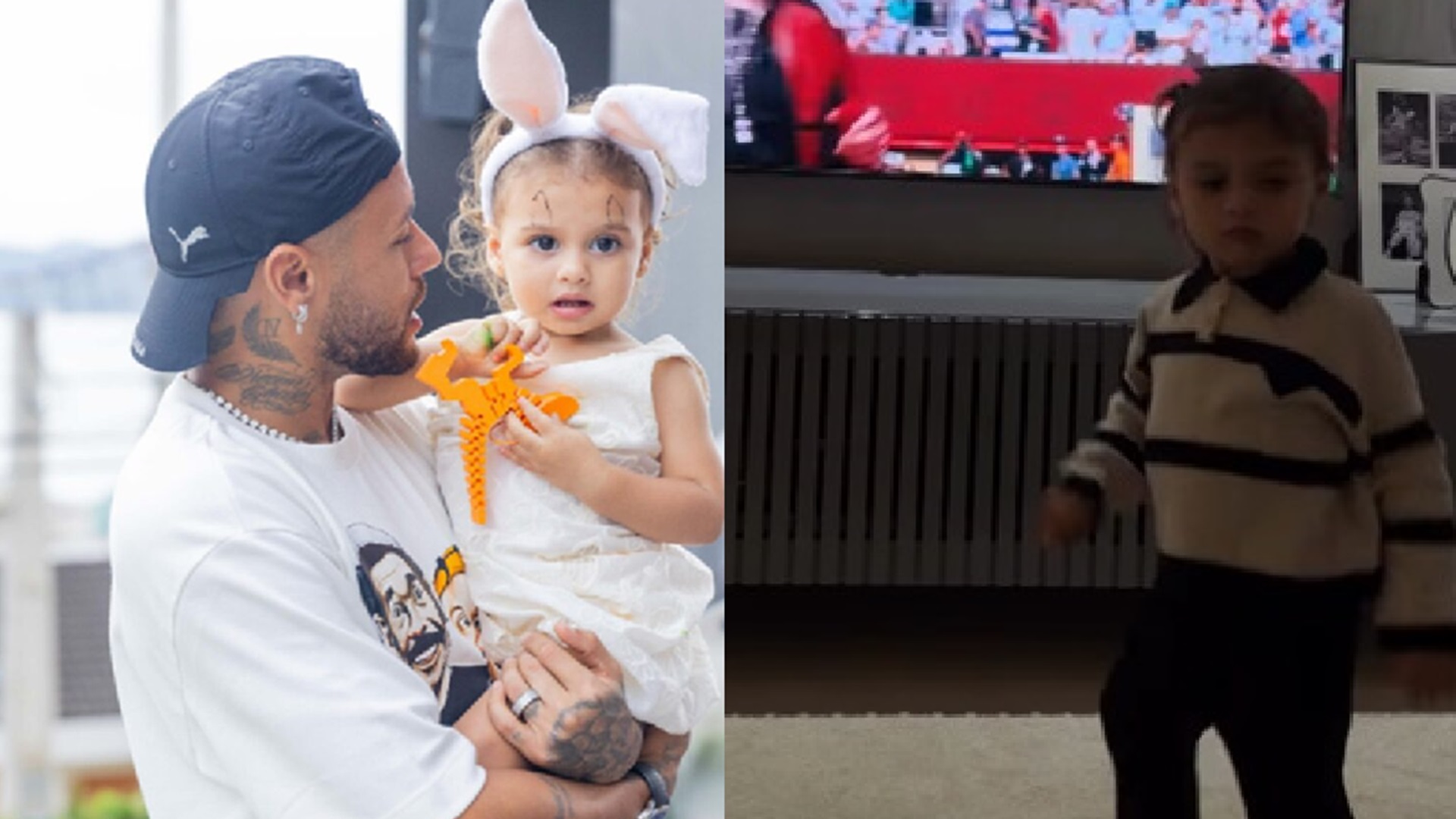 Amanda Kimberlly e Neymar são pais de Helena - Foto: Reprodução / Instagram @akimberllya e @neymar