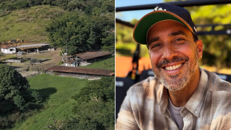 Aos 46 anos, Andr&eacute; Marques mostra sua fazenda com ref&uacute;gio para animais adotados em &aacute;rea rural do RJ