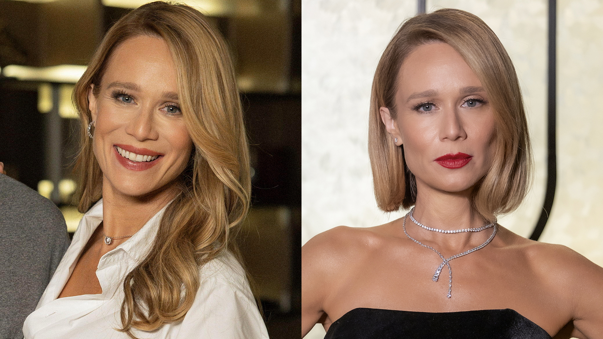 Antes e depois de Mariana Ximenes na novela Quem Ama Cuida - Fotos: Globo/ Manoella Mello; Beatriz Damy