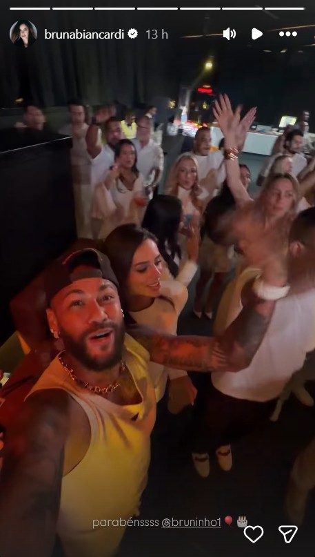 Neymar Jr e Bruna Biancardi curtem aniversário de Bruninho do Vôlei - Foto: Reprodução / Instagram @brunabiancardi 