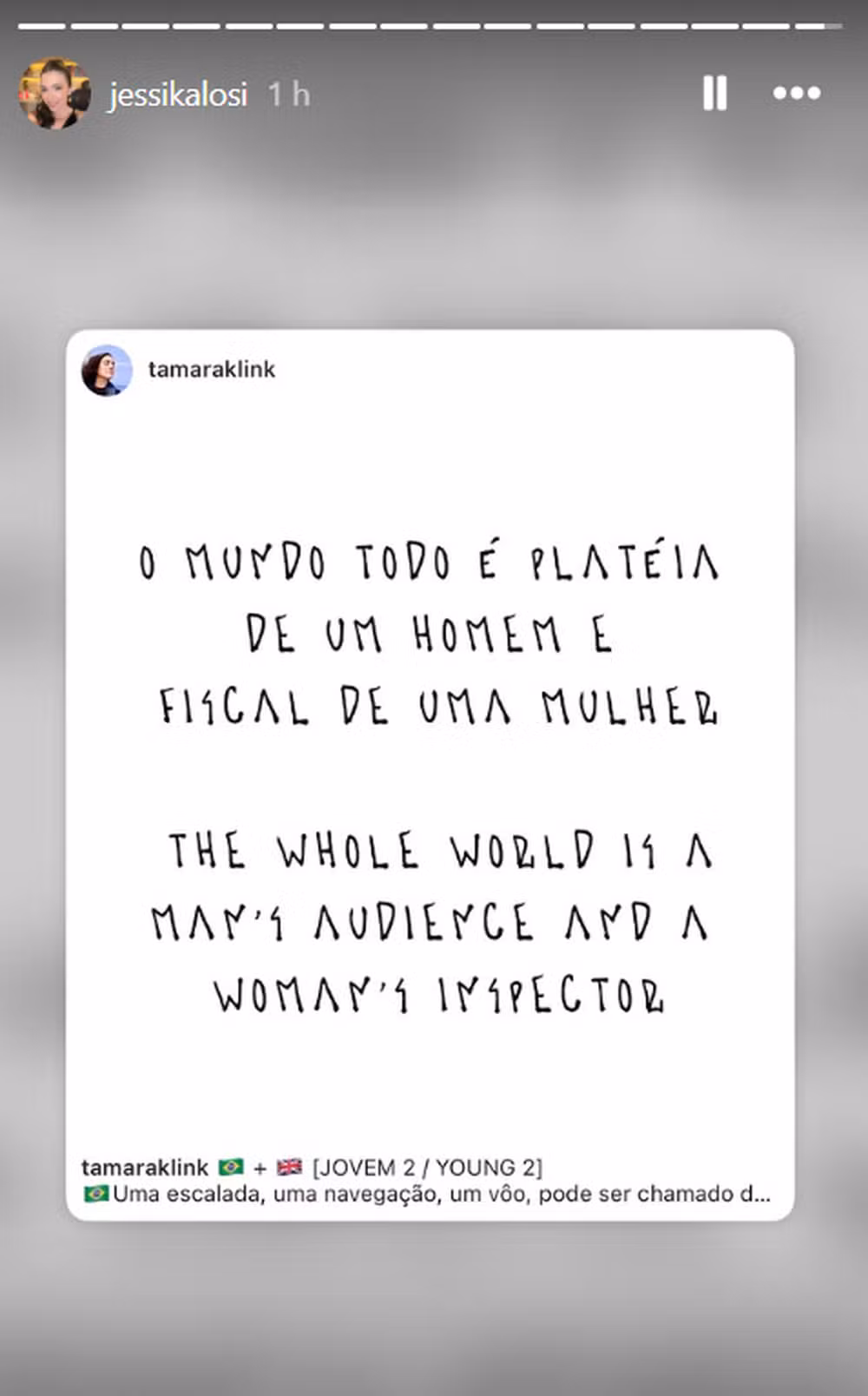 Storie Jessica Lossi - Foto: Reprodução/Instagram