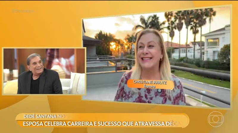 Dedé Santana ganhou surpresa da esposa, Christiane Bublitz — Foto: Reprodução: Globo