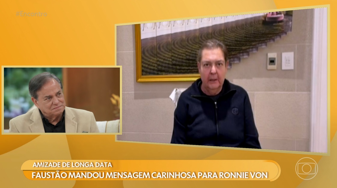 Ronnie Von com o amigo Faustão - Reprodução TV Globo