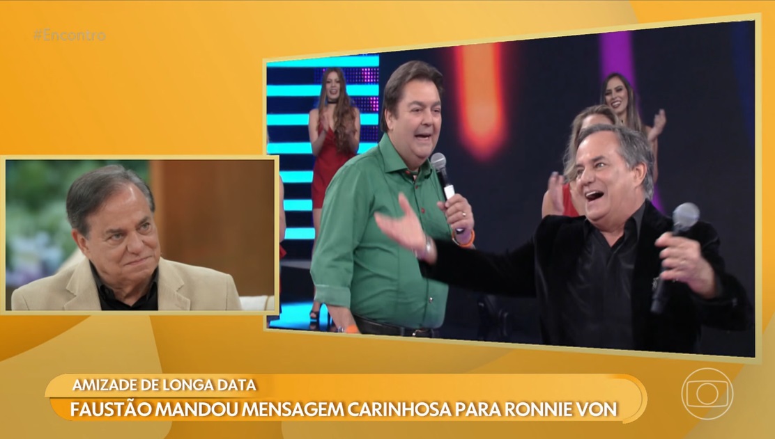 Ronnie Von com o amigo Faustão - Reprodução TV Globo