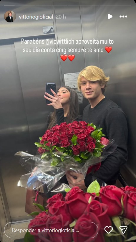 Vittorio com a namorada, Victoria - Foto: Reprodução / Instagram @vittoriogioficial