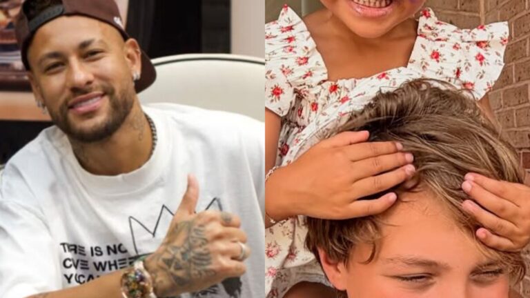 Filho mais velho de Neymar Jr surge em momento carinhoso com as irmãs: 'Família linda'