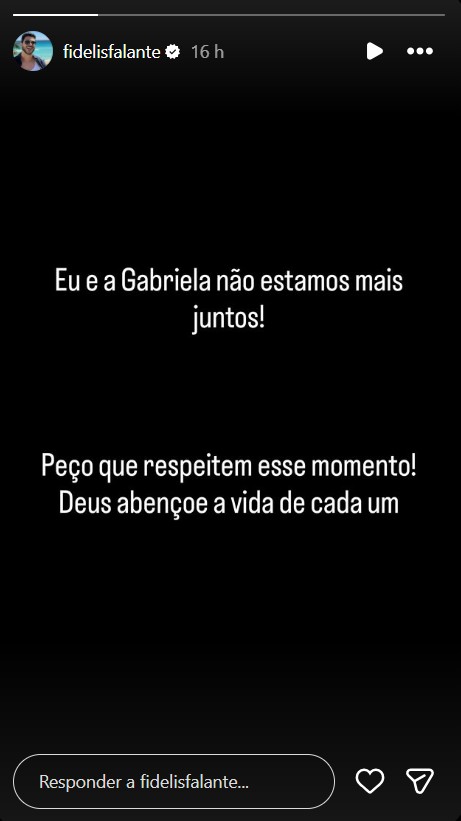 Namoro de Gabi Martins e Matheus Fidelis chega ao fim - Foto: Reprodução / Instagram @fidelisfalante