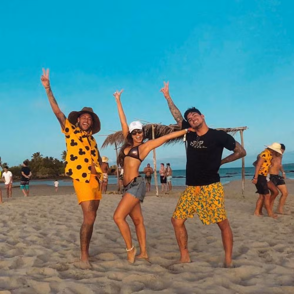 Neymar, Isabella Arantes e Gabriel Medina- Foto: Reprodução/Instagram
